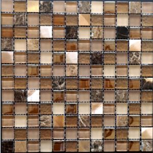 1"X1" Beige Metro Square Glass Mosaic Tile For Bathroom Floors, Walls, Kitchen Backsplash and Pool
