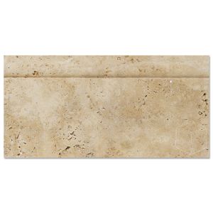 5x12 White Travertine Honed Baseboard Molding