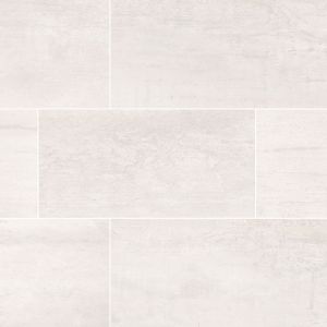 Oxide Blanc 12 in. x 24 in. Grey-Light Glazed Porcelain Matte Floor and Wall Tile | Backsplash | Bathroom | Kitchen | Shower | Fireplace | Countertop