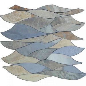 12"x12" Picasso Multicolor Slate Honed Waterjet Mosaic Tile