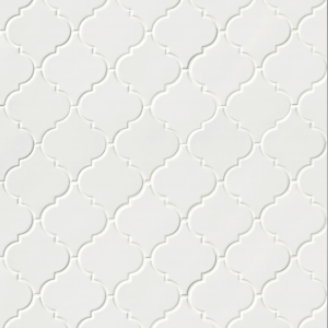 Whisper White Arabesque Pattern Ceramic Mosaic Tile | Kitchen | Bathroom | Shower | Wall | Backsplash | Accent Wall