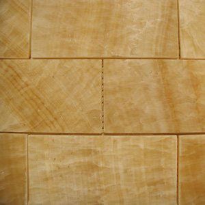 3x6 Brick Pattern Honey Onyx Polished Mosaic Tile