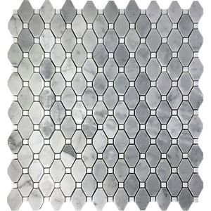 Ballar Bardiglio Nuvolato Grey & Eastern White Octagon with Dot Marble Mosaic Tile