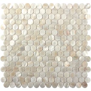 Jupiter Beach White Shell Penny Round Mosaic Tile