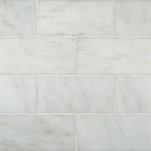 Arabescato White Carrara 3" x 6" Subway Beveled Polished Marble Tile