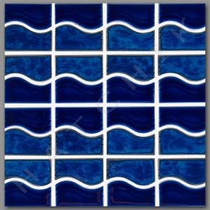 Water Side Lake Blue Glossy Glazed Porcelain Mosaic Tile for Pool, Wall and Backsplash